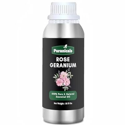 Rose Geranium Essential Oil 16 Ounces by Puranicals | 100