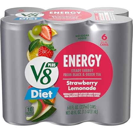 V8 +Energy Diet Strawberry Lemonade Juice Energy Drink, 8