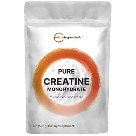 Creatine Monohydrate Powder 500 Grams (1.1 Lb)， 5000mg Pe