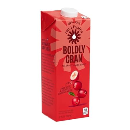 Revl Fruits? 100% Juice， Boldly Cran? Cranberry Juice， No