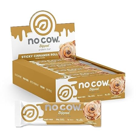 No Cow High Protein Bars， Dipped Sticky Cinnamon Roll - H