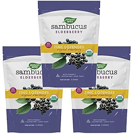 Nature's Way Organic Sambucus Zinc Lozenges - With Elderb
