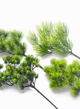 仿真松枝松针罗汉松假迎客松松叶叶子塑料松树美人松黑松造景树叶