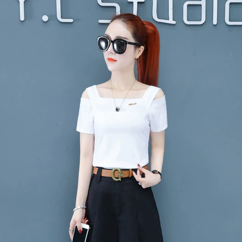 Футболка, летние эластичные шорты, в стиле Шанель, короткий рукав, с рукавом