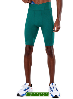 （男款）高弹速干运动紧身裤马拉松训练高腰五分竞速压缩短裤