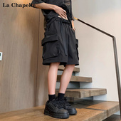 工装 新款 短裤 拉夏贝尔美式 男士 夏季 宽松潮牌机能大口袋休闲五分裤