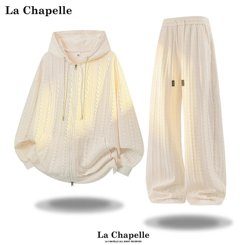 拉夏贝尔肌理感休闲运动套装男士秋冬新款日系慵懒风宽松两件套潮,男装,休闲运动套装,淘宝优惠券,粉丝福利购,淘宝优惠卷