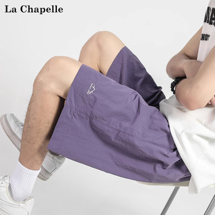 宽松百搭短裤 拉夏贝尔美式 新款 男生2025夏季 子 潮牌速干宽松沙滩裤