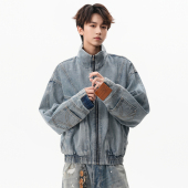 男女款 重磅解构拼接夹克美式 新款 MSCS小众设计感牛仔外套冬季