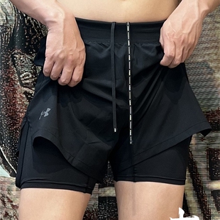 2合1梭织速干透气跑步运动短裤 安德玛 Chill Iso 1364858 UA男子