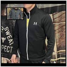 安德玛 UA男子春季立领薄绒内层跑步健身训练拉链夹克外套1329293
