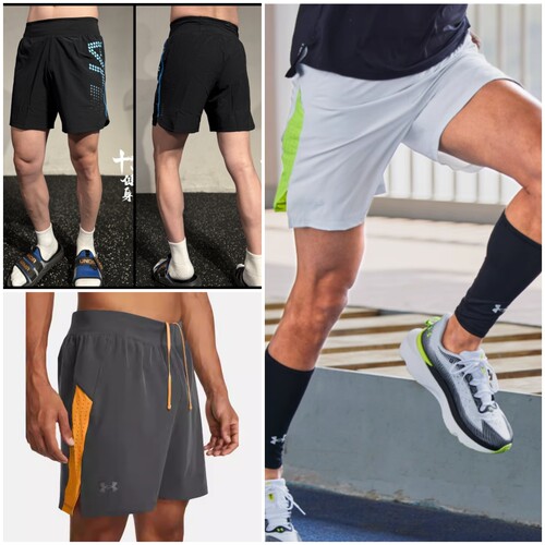 安德玛男跑步短裤透气三角内衬