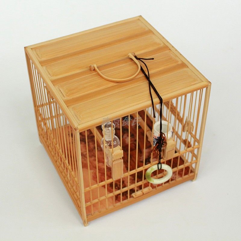 绣眼板笼白眼笼六丁笼相思笼竹子笼绣眼方笼榫头笼竹制杂鸟笼