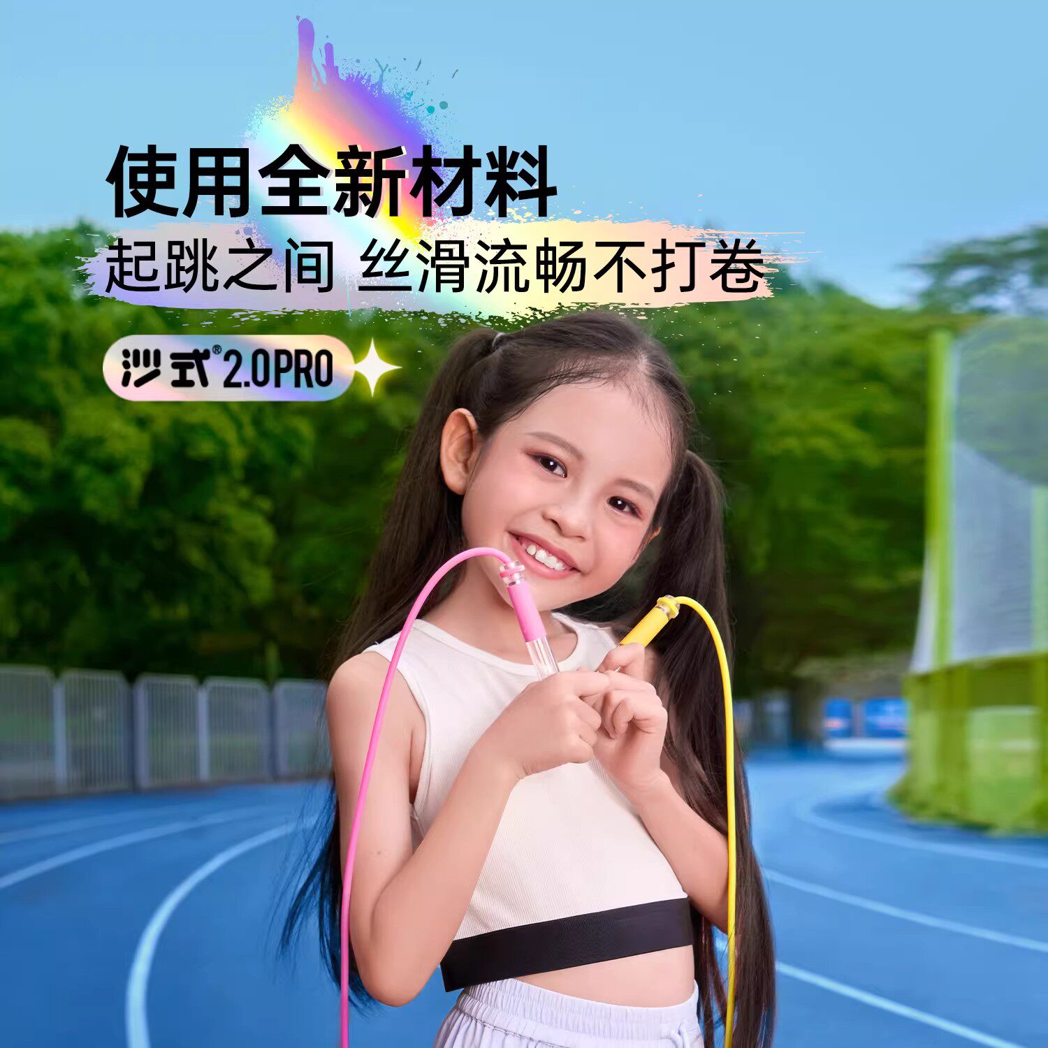 沙式2.0PRO双轴承撞色中小学生专用提速跳绳运动比赛竞速专用考试