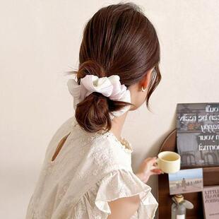 流光渐变网纱大肠发圈女温柔风气质高颜值扎发头绳橡皮筋发饰夏季