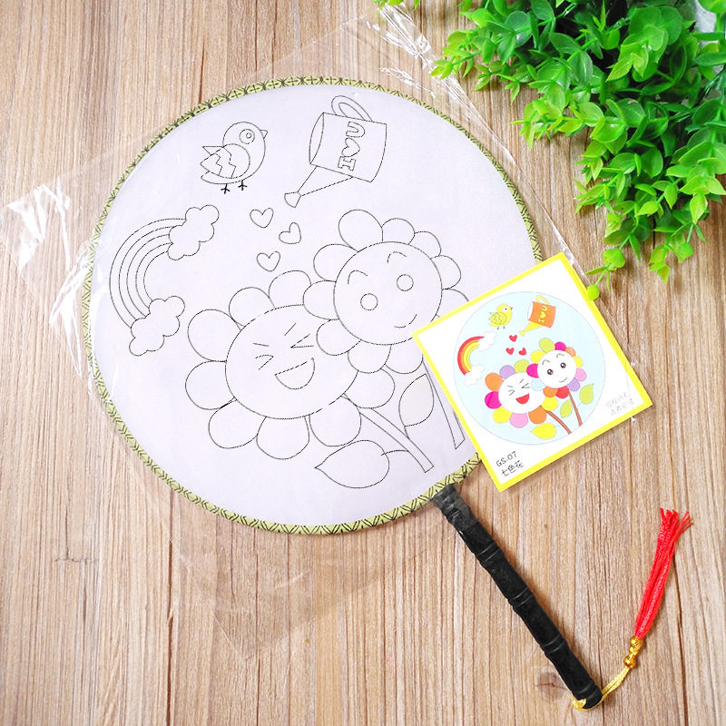 圆扇子儿童diy手绘空白扇子 绘画白扇宫扇凉扇幼儿园创意美术材料,商务/设计服务,礼品/工艺品/饰品设计,淘宝优惠券,粉丝福利购,淘宝优惠卷