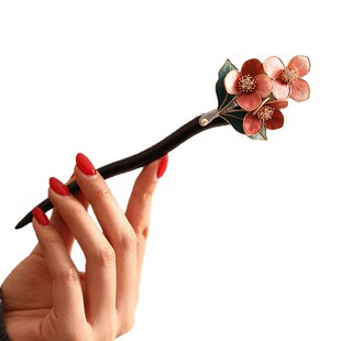 现货古风绿色花朵胸针手工蚕丝绒花大衣缠花胸花国风头饰品
