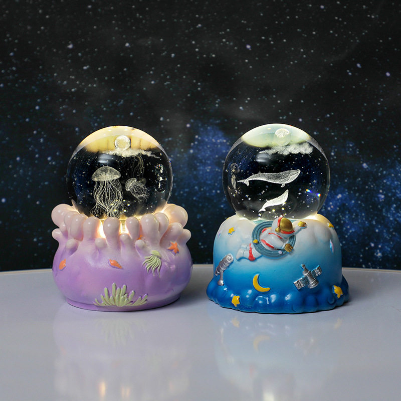 发光水晶球可旋转底座发光小夜灯家居氛围灯卧室桌面摆件礼品,家装灯饰光源,小夜灯,淘宝优惠券,粉丝福利购,淘宝优惠卷