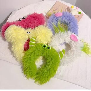 秋冬2023年新款 毛绒炸毛发箍可爱少女心怪诞耳朵头箍丑萌发捆发饰