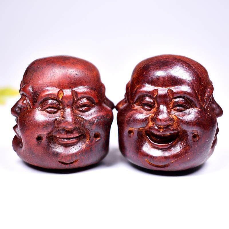 新款大叶四面佛喜怒哀乐手把玩摆件木质工艺品手把件木雕推荐