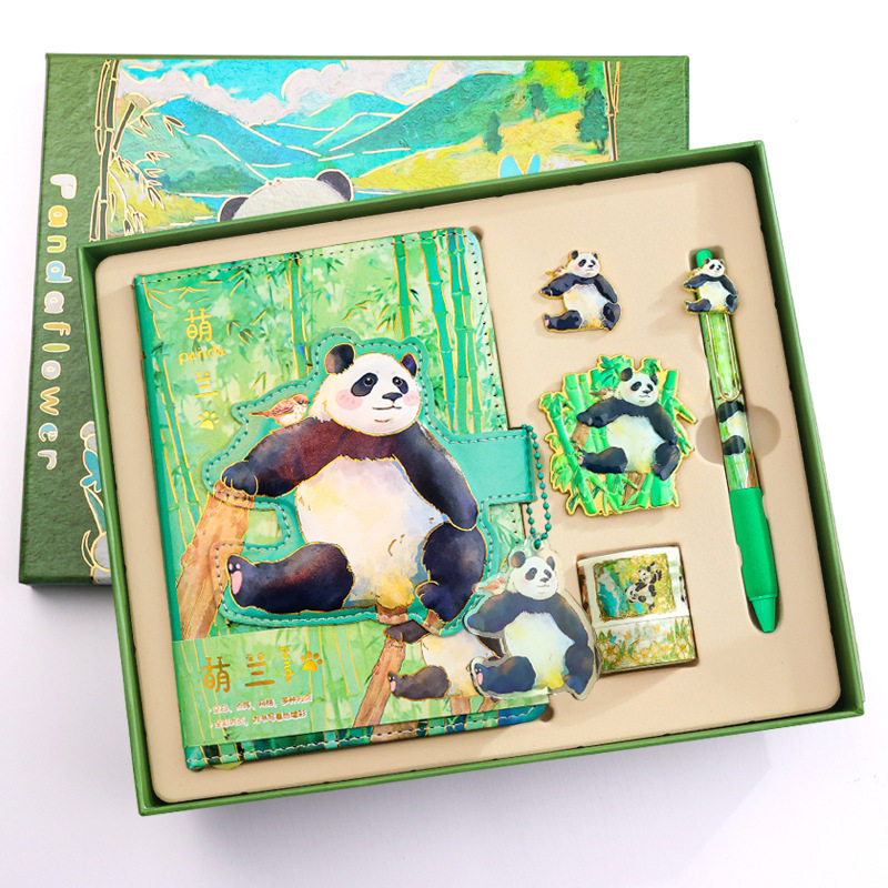 熊猫爱游冰箱贴磁贴成都文创套装纪念品旅游周边四川伴手礼送老外