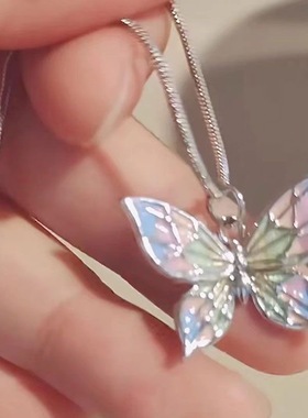 网红项链女彩色蝴蝶元气