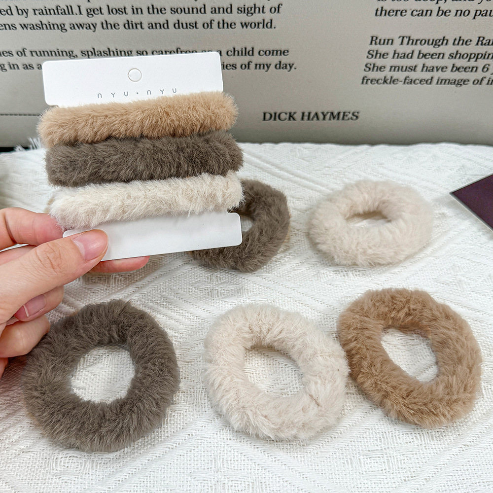 温柔奶咖色毛绒发圈 卡通小猫小鱼发绳套装秋冬高弹力马尾头绳,家庭/个人清洁工具,发圈/发网,淘宝优惠券,粉丝福利购,淘宝优惠卷