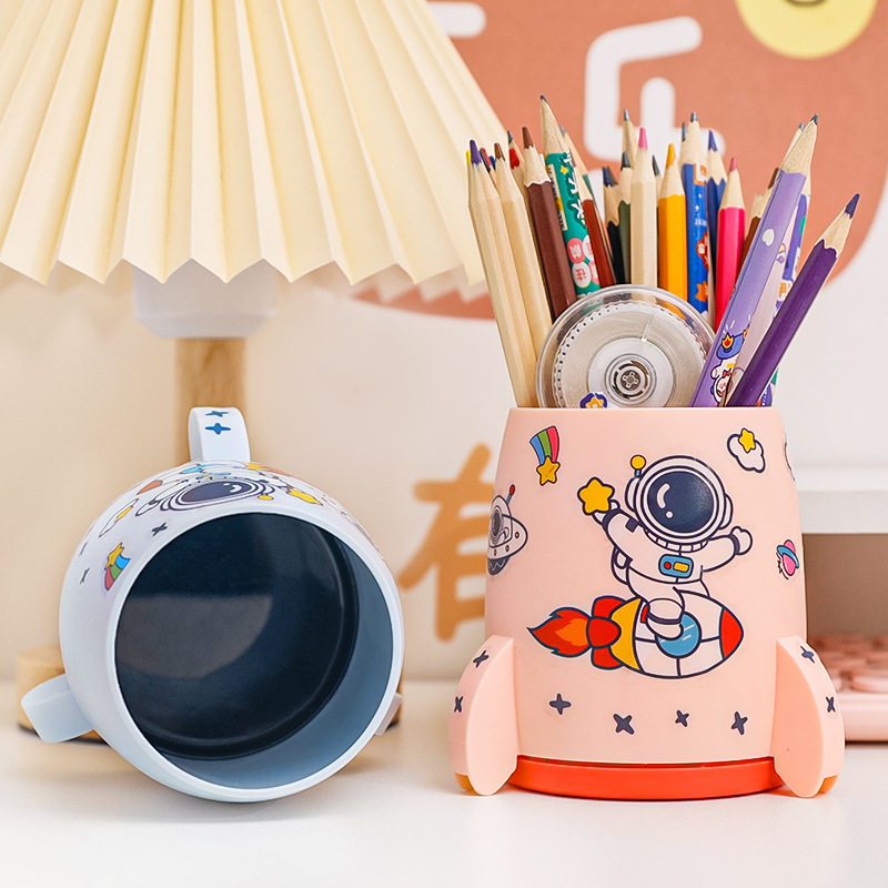 简约多功能小火箭笔筒 创意办公桌面收纳盒学生大容量可爱DIY笔桶,玩具/童车/益智/积木/模型,笔筒,淘宝优惠券,粉丝福利购,淘宝优惠卷