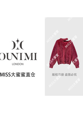 欧倪蜜OUNIMI‘好运连连’2025秋冬挂脖斜肩雪貂纱线毛针织衫8913