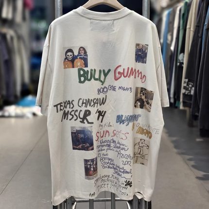 Paly Hollywood恶霸插画vintage水洗复古做旧宽松VTG短袖T恤男女