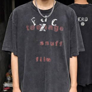 T恤男女 vintage水洗复古做旧宽松VTG短袖 ERD忧郁富二代 少年虐杀