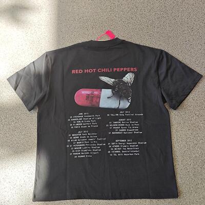 Red Hot Chili Peppers红辣椒乐队水洗复古做旧宽松VTG短袖T恤男