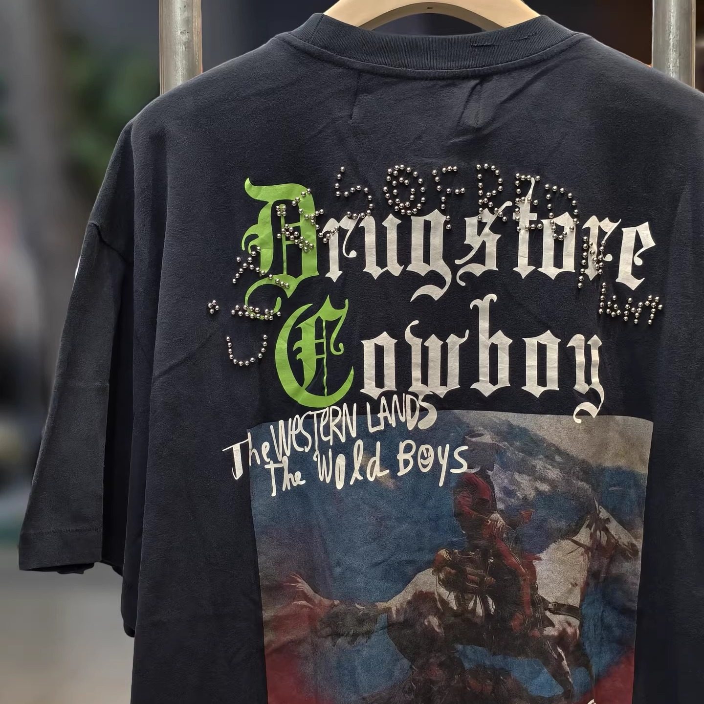 Paly Hollywood柳丁油画vintage水洗复古做旧宽松VTG短袖T恤男女