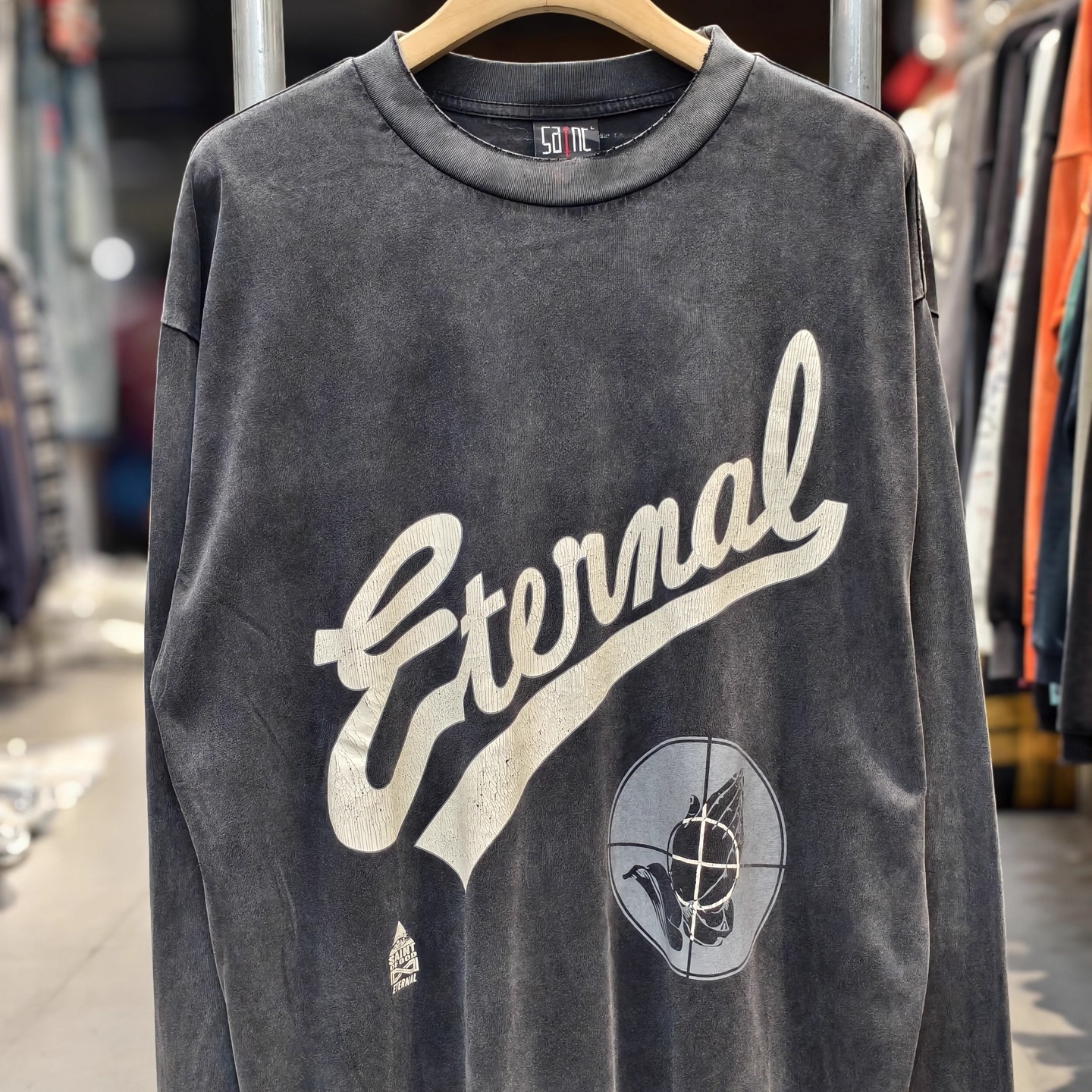 Saint Michael联名FOG美式高街VTG水洗宽松长袖打底T恤男女ins潮