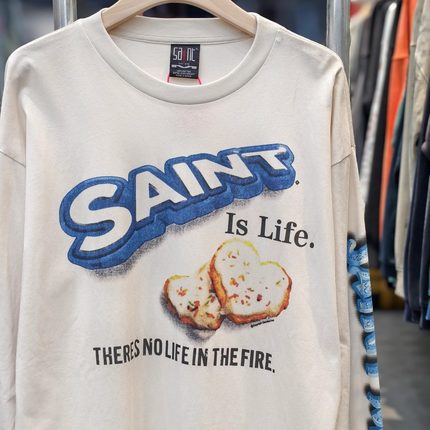 Saint Michael奥利奥曲奇VTG美式高街水洗宽松长袖打底T恤男女ins