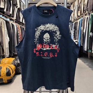 Paly 水洗复古做旧宽松VTG背心T恤男女 Hollywood骷髅vintage美式