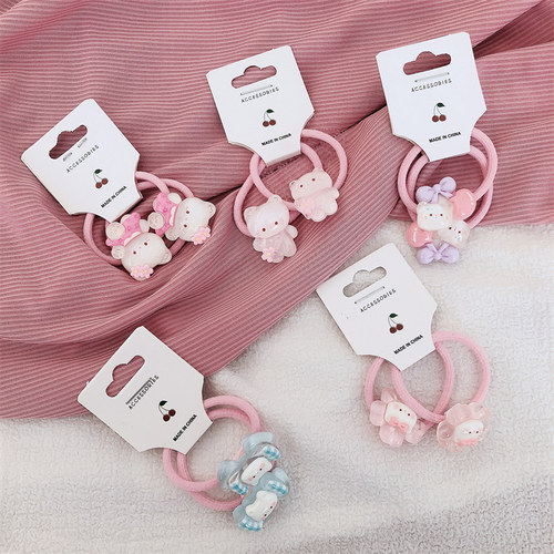 2个装 韩版儿童果冻简约猫咪发绳女童甜美头绳可爱发圈发饰头饰