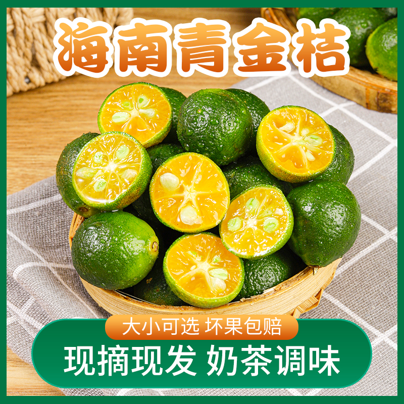 海南青金桔越南小金桔新鲜现摘小青金桔5斤包邮奶茶店小青柠檬