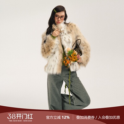 SASSYMOODY中古风豹纹皮草外套