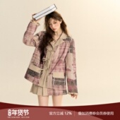 艺术系女孩蕾丝拼接廓形西服复古学院风宽松西装 SASSY MOODY 外套