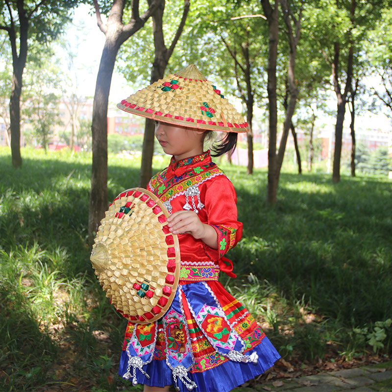 竹编菠萝斗笠道具广场舞演出帽子