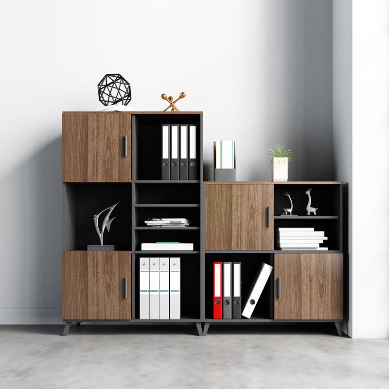 文件柜矮柜储物柜资料柜档案柜木质隔断柜书柜带锁边柜办公室柜子