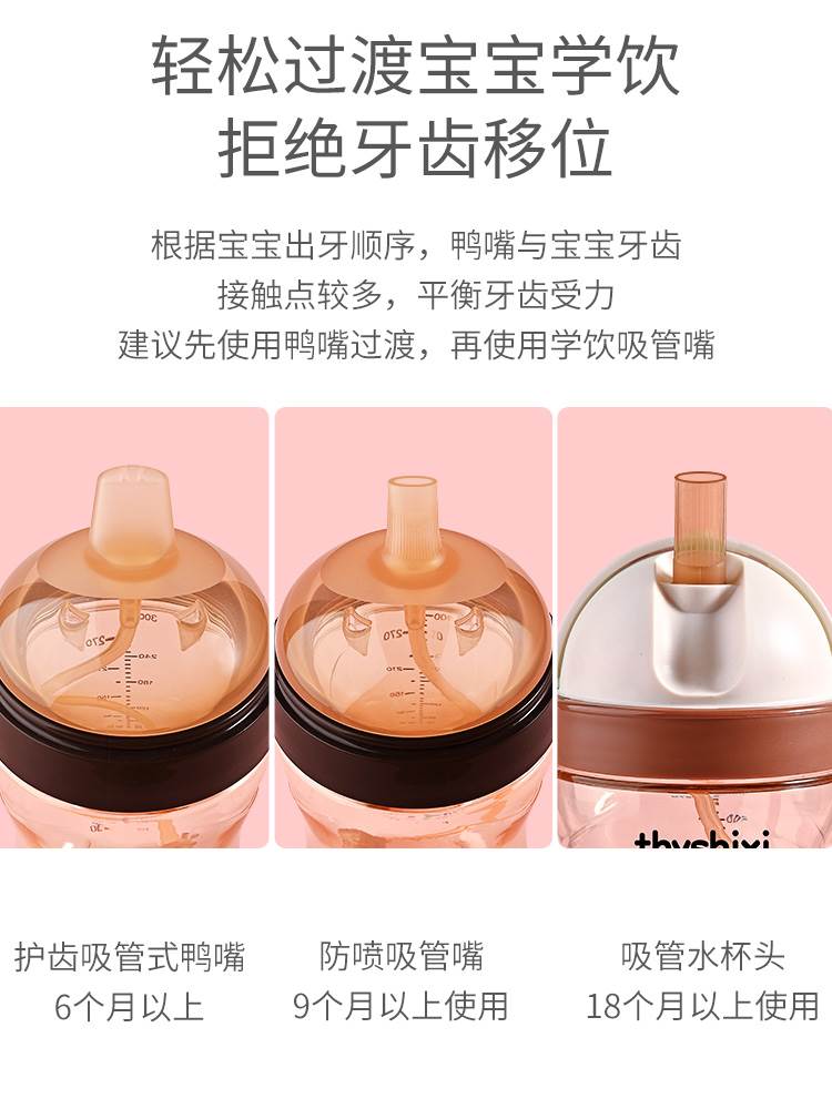 适用于世喜奶瓶配件吸管嘴奶嘴鸭嘴学饮嘴手柄重力球水杯头四喜牌