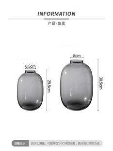 高级感花瓶摆件玻璃水培吊钟雪柳马醉木水养插花鲜花客厅落地装 饰