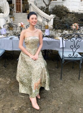 国现-Lobbster 经典绿野仙踪连衣裙女装高腰抹胸吊带大下摆小礼服