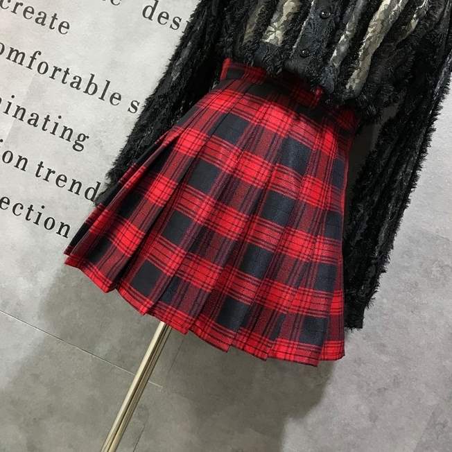 短裙百褶裙黑半身格子裙裤裙女少女a字新品春秋打底纯色显瘦高腰|ruв категории Женская одежда, юбка - от Buy2taobao.com для оказания профессиональной услуги покупки агента Taobao