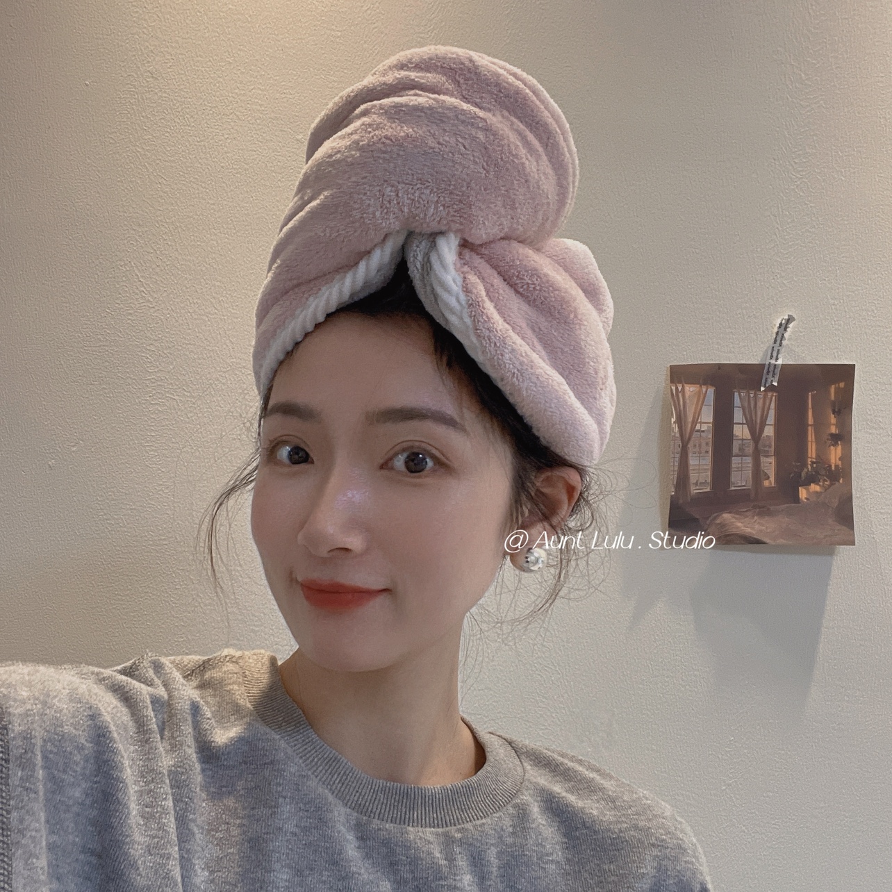 加厚双层速干吸水毛巾擦头干发帽
