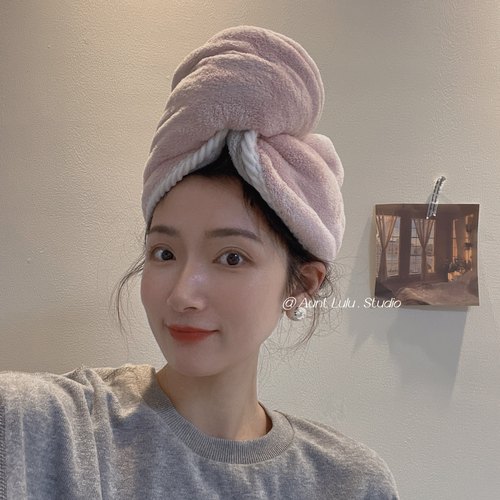 加厚双层速干吸水毛巾擦头干发帽