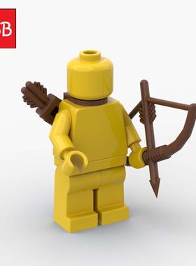 小积木颗粒4498箭袋箭筒4499弓箭猎弓MOC人仔用品手持武器冷兵器