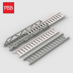 小积木颗粒带侧支的梯子11299消防云梯15118场景旋转轨道桥梁零件